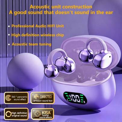 NEW SENYANG Tai nghe thể thao không dây Senyang True Wireless Clip-On mới, tai nghe Bluetooth treo nghe nhạc, video, TWS thoải mái, âm thanh HIFI Dolby Bass Stereo HD, tai nghe gọi điện tương thích với Android và , tai nghe chơi game, tai nghe thông minh dành cho cặp đôi và doanh nhân, quà tặng ngày Valentine.