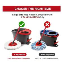 Mop Replacement Heads Compatible With O-Cedar EasyWring Spin Mops 6 Pack-Washable Microfiber Spin Head Refills-Easy Cleaning Mop Head Replacement - 白色 - 查看 6