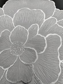1/4/6/8/12pcs Silver Flower Shaped PVC Placemats, Washable, Easy To Clean, Wipe-Clean, Non-Slip, Holiday Wedding Party Dining Table Mats, Valentine's Day Home Decor - Silver - View 6
