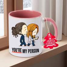 You Are My Exclusive Person 11oz 350mlCoffee Cup Ceramic Coffee Mug Desktop Decoration And Use Thanksgiving Gift For Friends For Teachers Present Study Room Accessory Classic Style Water Cup Christmas Gift For Neighbors High Quality Ceramic, Teacher - Pink - View 2