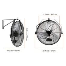 18 Inch Wall Mount Fan, 3-Speed IP44 Waterproof Wall Fan, Max. 4150 CFM Wall Mounted Fan For Outdoor, Commercial, Residential, Greenhouse, Workshop, Patio, Black, ETL Listed - Black - View 10