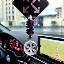 Street Style Shock-Absorbing Wheel Hub Keychain, Car Ornament, Aluminum Alloy Adjustable Suspension Key Chain - Multicolor - View 2