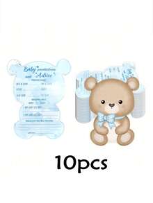 Bộ trò chơi tiệc mừng em bé 50 món, bao gồm thẻ dự đoán và chúc phúc, đồ trang trí tiệc mừng em bé, lời chúc phúc hình gấu, đồ dùng tiệc mừng em bé trung tính, thẻ chúc phúc cho cha mẹ tương lai, lời khuyên và lời chúc dành cho em bé, quà tặng tiệc mừng em bé, vật phẩm trò chơi tiệc mừng em bé. - Màu xanh nhạt - Xem 11