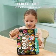 JOYIN Kit de pintura de 12 rocas que brillan en la oscuridad, 43 piezas de arte y manualidades para niños de 6 a 12 años, materiales de arte con 18 pinturas, Juguete de Navidad - Original - Ver 6