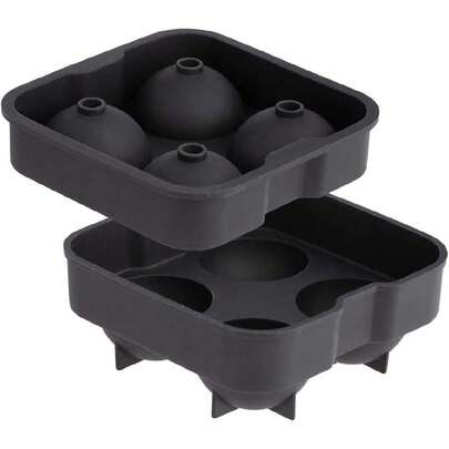 Barware 0302.218 - Molde redondo de silicona a prueba de congelador, con caja de regalo, color negro,37643148