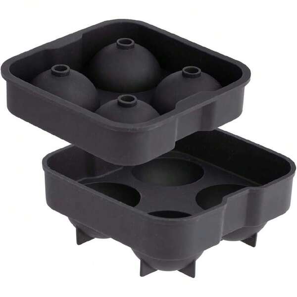 Barware 0302.218 - Molde redondo de silicona a prueba de congelador, con caja de regalo, color negro,37643148