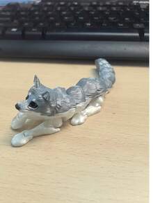 3D打印可活动关节哈士奇桌面手工摆件 - 多色-灰白色 - 查看 6