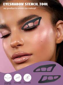 2pcs Eye Makeup Auxiliary Tools, Eyeshadow Stamp Template, Vintage Style Multifunctional Eyeshadow Tools - Quick & Easy Beginner's Guide, Plastic Material, Precise Eyeshadow Application