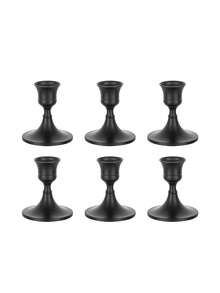 2/4/6/12pcs Cone Candle Holders, Gold/Black, Suitable For Tabletop Decor, Wedding Reception, Holiday Christmas Fireplace Or Home Decoration - Multicolor - View 24