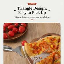 Stainless Steel Pizza Server , Multifunctional Pie Cake Slicer Cutter, Triangular Cheese Spatula Shovel, Heavy Duty Pastry Transfer Tool For Kitchen Baking, Dessert, Tart, Waffle, Durable Household Kitchen Gadget - Cheese Spatula (1 Piece) - View 2