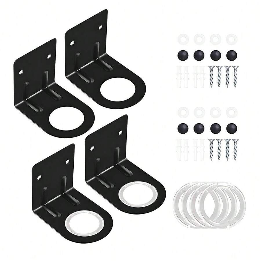 LEFTSTARER 4Pcs Soap Dispenser Wall Mount Bottle Holder, Shampoo Holder For Shower Wall, Shampoo Dispenser Holder For Bathroom Kitchen Toilet(4pcs Black) - 4件黑色 - 查看 1