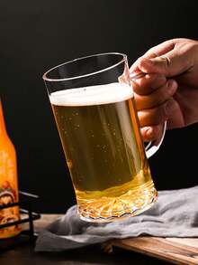 1个啤酒杯，可重复使用，带把手，适合啤酒节、酒吧派对、烧烤和婚礼等场合，经典啤酒杯，啤酒配件，独特啤酒礼品，桶形文艺复兴文学风格啤酒杯