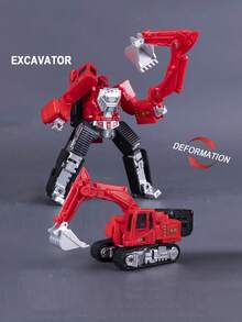 1Set 6-In-1 Alloy Fire & Engineering Transforming Team For Kids Aged 6+ - /Fire/Excavator/Spray Truck Combined Rescue Robot, Realistic Collectible Premium Gift Box Toy For Boys - Cool Transforming Toy - View 18