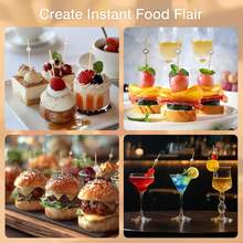 40/300/200/100/50/10 pièces Cure-dents en bambou élégants blancs à perle, de 12 cm de long, convenant pour les amuse-gueules, Noël, les fêtes de mariage, la décoration de nourriture et de boissons, les brochettes de fruits