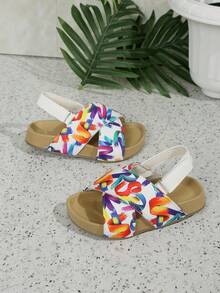 1 Pair Toddler/Baby Open Toe Flat Sandals, Summer - Multicolor - View 2
