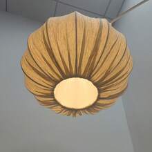 现代创新南瓜形亚麻灯罩，浪漫简约圆形球形吊灯/落地灯灯罩（仅灯罩）