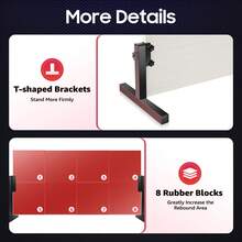 360° Adjustable Table Tennis Rebound Board - Self-Training Ping Pong Trainer With Rubber Surface & 7 Layers Of Wood For Solo Practice - Red - View 6