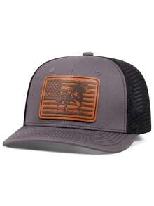 1pc Men's Fashion Richardson Label Wild Horse Pattern Flat Edge Hat, Embroidered Flat Edge Hip Hop Hat, Fashionable Outdoor Adjustable Neutral Couple Baseball Cap (Polyester) With Embroidered Decoration, Hip Hop Endless Hat With Letter, Animal & Geometric Pattern, Casual Street Party Style, Polyester Printed Patchwork Baseball Cap, Suitable For All Seasons - Car Stickers - View 8