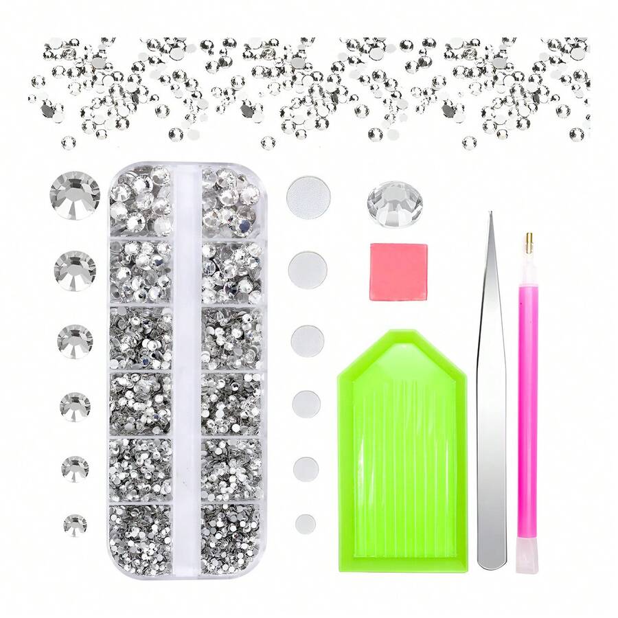 TendenciaKit Pedreria Cristales Para Uñas Piedras Decorativas 2150pzsCalidad premium - TransparenteAB - Ver 1