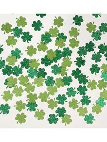 300/100pcs Multicolor Clover Confetti, St. Patrick's Theme Party Tabletop Decor Confetti, Irish Holiday Party Supplies, Suitable For Irish Theme Party Table Decor And Celebration - Multicolor - View 6