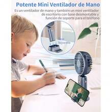mhjZZCP Ventilador de Mano GatoMini Ventilador Portatil 4500mAh Abanico Portatil de Mano 5 Velocidad Ventiladores Personal Portátil 3in1 Ventiladores de Bolsillo con Base Hand Fan-Azulsleeping Bags - 219160068 - Ver 7