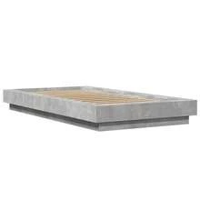 vidaXL Bettgestell ohne Matratze, Betongrau, 100 x 200 cm - Grau - Übersicht 3