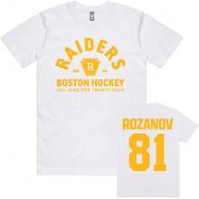 Llya Rozanov 81Bos  Tee TV Heated Rivalry Printing T-Shirt Short Sleeve Cotton Fashion Male Tshirts Unisex Streetwear Top - 黑色 - 查看 3