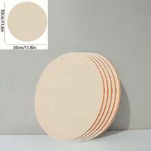 5pcs 7.8/11.8 Inch Wooden Blank Rings, Suitable For Crafts, Christmas Decorations, DIY Hanging Decorations, Painting And Drawing Boards, Home Decor, Party Decorations, Christmas Gifts, With Holes For Hanging - Apricot - View 8