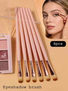 6pcs Soft Eye Makeup Brush Set - Blending Brush, Eyebrow Brush, Concealer Brush, Multi-Functional Beginner Portable Eyeshadow Brushes, Makeup Tools