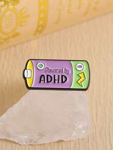 1pc ADHD Awareness Enamel Brooch Battery Brooch Pine Lapel Pin Badge Backpack Clothing Accessories Fashion Jewelry Friend Gift - Multicolor - View 9
