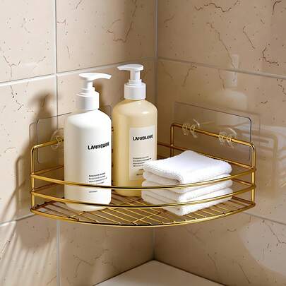 Bathroom Triangle Shelf, No Drill Shower Caddy, Can Store Shampoo, Body Wash, Etc., Home Bathroom Decor, Summer Bathroom Storage Essential