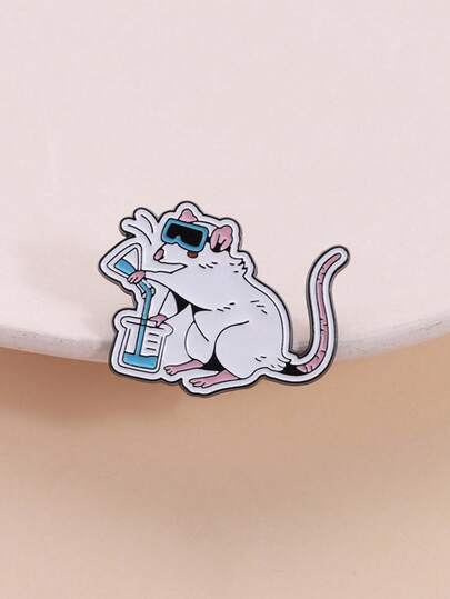 1 Pc Lab Mouse Theme Enamel Pin Goggles Beaker Flask Personified Design Science Cute Style Brooch For Clothing Backpack Ideal For Researchers And Science Humor Enthusiasts