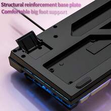 104键有线USB电脑键盘，带白色背光，即插即用，适合游戏玩家和打字员，兼容Windows PC、笔记本电脑，适用于办公和家庭使用。 - 粉色 - 查看 4