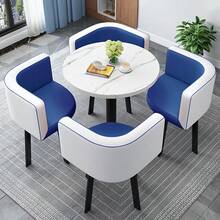 Conjunto Mesa Y Sillas Comedor Mesa De Comedor Con Sillas Mesa Y Sillas De Negociación Muebles Modernos Que Ahorran Espacio Para Cafetería Balcón Sala De Estar Oficina Blue 70x75cm/27.6x29.5in - Azul - Ver 1