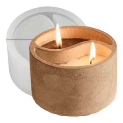 TendenciaMolde Silicon Base Vela Yingyang Cera Dual Cerámica ConcretoCalidad premium