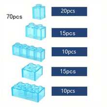 Transparent Grey Blue Thick Building Blocks 1x1 1x2 2x2 2x4 Dots Clear Black Brick Educational Creative Toy For Kid