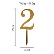 新款0-9岁生日快乐蛋糕顶层金色亚克力婚礼蛋糕顶层儿童生日派对节日蛋糕用品性别揭晓派对用品 - 彩色 - 查看 20