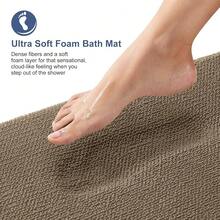 OLANLY Thick Memory Foam Bath Mat Rug 24x16, Extra Soft Absorbent Bathroom Rug, Quick Dry Bath Mats, Non-Slip, Machine Washable Carpet For Bathroom, Tub And Shower, Home Decor Accessories, Tan - Nâu - Xem 3
