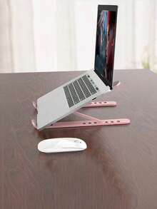 Soporte de aleación ajustable para tableta a 360°. Ajustable, portátil, plegable, con disipación de calor. Soporte portátil, de escritorio, base de enfriamiento para portátil. Soporte triangular universal, esencial para personas encorvadas. Adecuado para el hogar, la oficina y otras ocasiones. Mejor regalo. Disponible en múltiples estilos. - Rosa - Ver 6