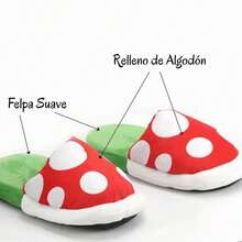 Pantuflas de planta carnívora, hermosas pantuflas, incluyen su tubo para guardarlas en cualquier momento, super suavecitas y son unitalla hasta talla 7 - Verde - Ver 7