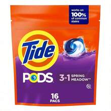 PODS Liquid Laundry Detergent Packs, Spring Meadow Scent, With 3-In-1 Technology For Ultimate Cleaning Power. These Pre-Measured Pacs Combine Detergent, Stain Remover & Brighteners To Target Stubborn Stains & Odors In All Temperatures. Ideal For Large Families,16 Count , Activewear & Everyday Laundry In Both HE & Standard Machines. The Dissolvable Film Releases A Burst Of Freshness That Lasts, Providing Complete Care For Colors & Whites With Effortless Convenience In Every Load. - Single - 查看 2