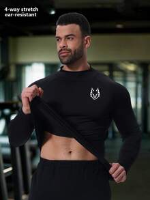 Men's Compression Tightfitting Undershirt, Slimming Sportswear Muscle Tank Top Shapewear, Breathable Base Laye