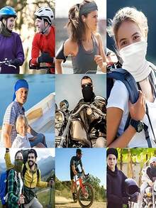 1pc Motorcycle Rider Unisex Versatile Headband Neck Gaiter & Face Mask, Highly Elastic & Comfortable, Outdoor Riding Windproof Sunscreen Multifunctional Bandana - Multicolor - View 6