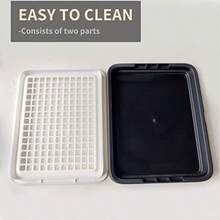 Guinea Pig Litter Tray Pan With Grate For Cage - Small Animal Potty Trainer - Rattie Chinchilla And Pet Litter Box - Easy-Clean Space-Saving Design - 9.8x7.6x1.18 In - Đen Trắng - Xem 4