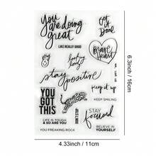 Upper Case Letter Number Words English Clear Stamp Monthly Sentiments Transparent Stamps For DIY Scrapbooking/Photo Album Decor Stamps Valutiation Valentine's Day Gift - Multicolor - View 18