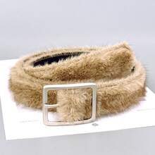 1 chiếc thắt lưng da lộn dành cho nữ, phụ kiện thời trang đa năng, phù hợp với váy, quần jeans, thắt lưng khóa trang trí sang trọng. - A - Xem 2