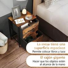 silla de oficinaBuros para recamara Burós Mesa de Noche con 2 cajones Organizador de Tela para vestidor para Dormitorio Armario Pasillo guardería Mesa Auxiliar Mueble Lateral Marrón - Marrn - Ver 5
