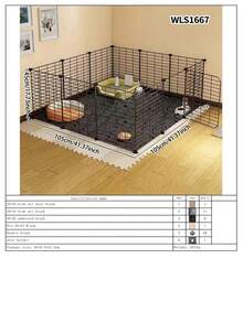 Modular Dog Fence, Indoor Pet Puppy Cat Barrier, Small Dog Kennel Panels, Free Combination Isolation Gate