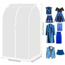 WEWI Protector De Ropa Colgante Bolsas De Almacenamiento El Armario Colgante Impermeable a Prueba De Polvo Translúcida Con Cremallera Protector De Ropa Para Closet 60x60x120 Cm - como en la foto - Ver 2