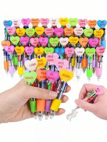 Bộ 20 bút bi nhiều màu sắc chủ đề Ngày Valentine, dễ thương và vui nhộn, kiểu dáng 4 trong 1, quà tặng sinh nhật độc đáo. Bút bi đáng yêu chủ đề "Be Mine", quà tặng sinh nhật vui nhộn. - Nhiều màu - Xem 1